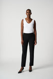 Black Straight Leg Slit Back Hem Dress Pants