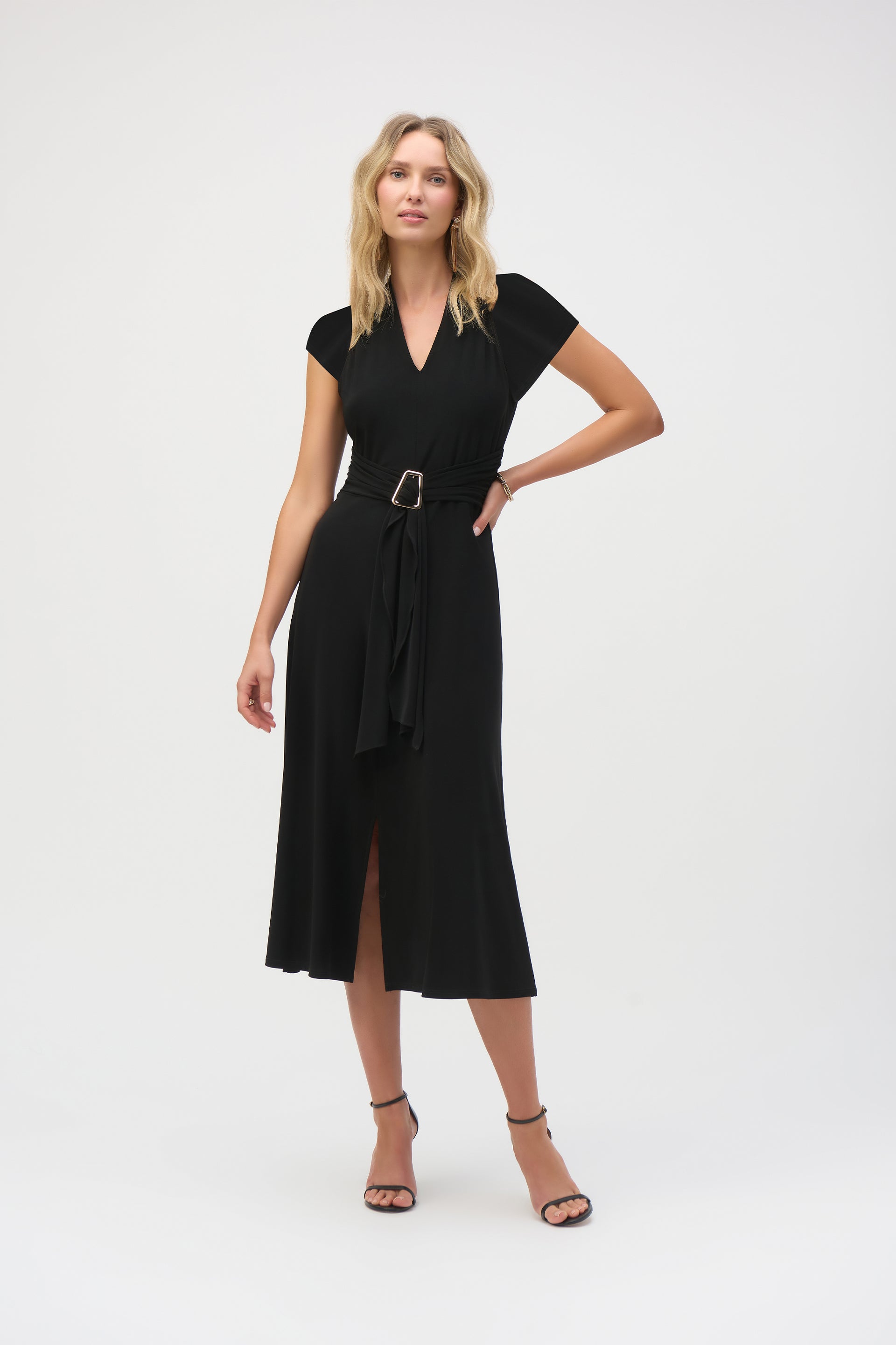 Black Silky Knit Fit & Flare Dress - 6 Black Silky Knit Fit & Flare Dress - 6