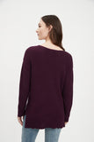 Merlot Long Sleeve Boatneck Sweater