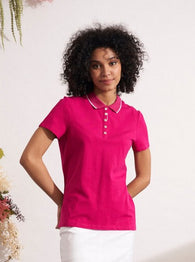 Orchid Pink Cotton Pique Knit Golf Top